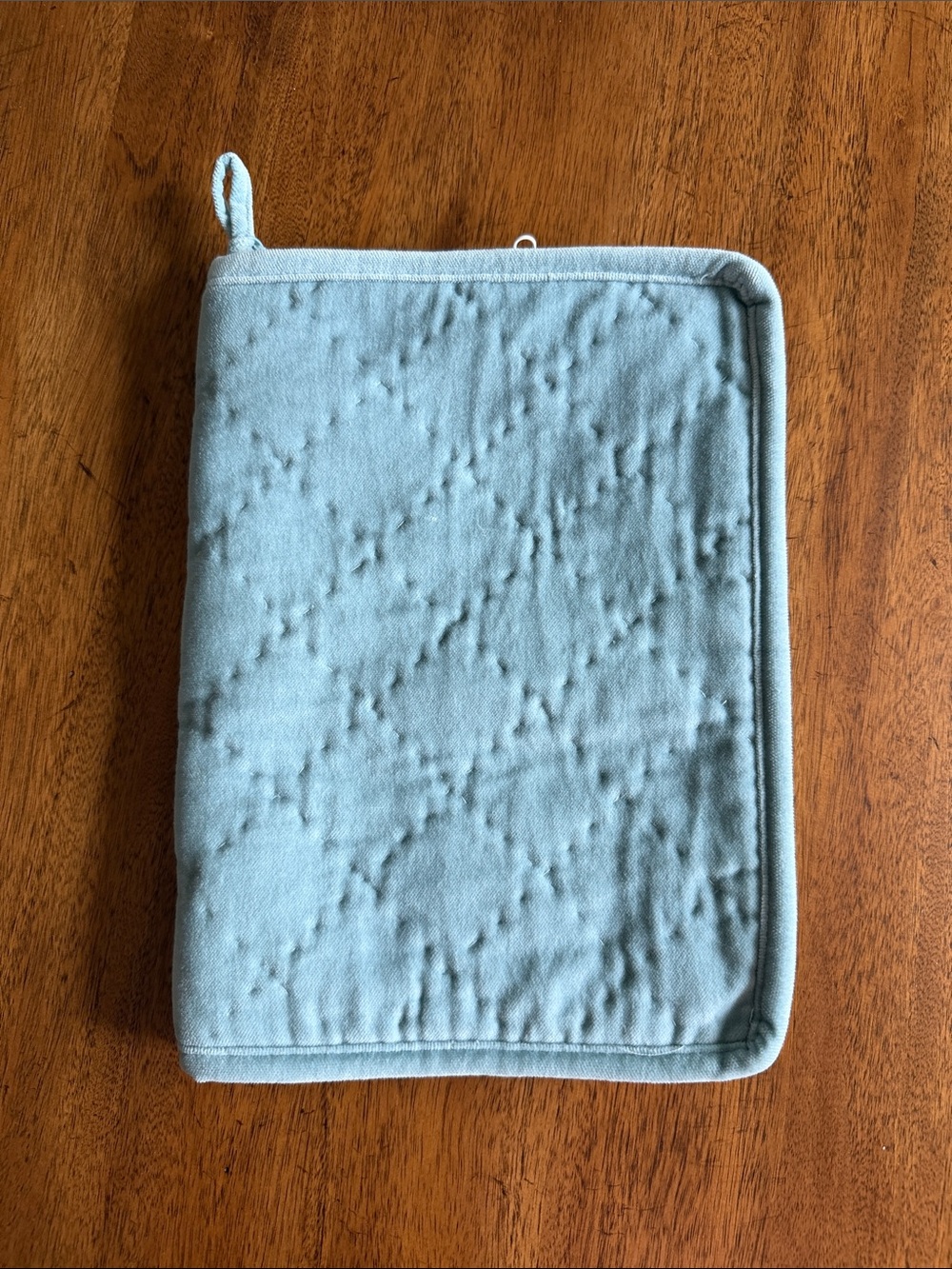 Pottery Barn Quilted Aqua Jewelry Organizer Pouch